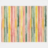 Grün Gelb Rot Rosa Streifen Fleecedecke (Vorderseite (Horizontal))