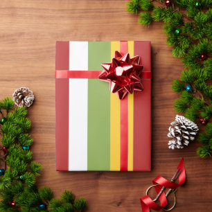 Grün Gelb Rot Streifen Geschenkpapier