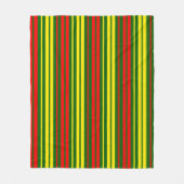 Grün Gelb Rot Vertikale Streifen Design   Fleecedecke (Vorderseite)