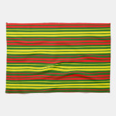 Grün Gelb Rot Vertikale Streifen Design   Geschirrtuch (Horizontal)