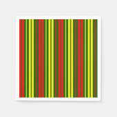 Grün Gelb Rot Vertikale Streifen Design Serviette (Vorderseite)