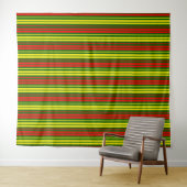 Grün Gelb Rot Vertikale Streifen Design   Wandteppich (Beispiel (Horizontal))