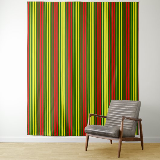 Grün Gelb Rot Vertikale Streifen Design   Wandteppich (Beispiel)