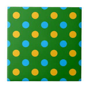 Grün Gelb Schwarz Polka Punkte Design Fliese
