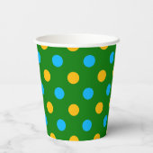 Grün Gelb Schwarz Polka Punkte Design Pappbecher (Rückseite)