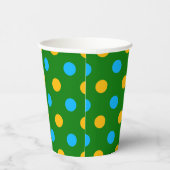 Grün Gelb Schwarz Polka Punkte Design Pappbecher (Rechts)