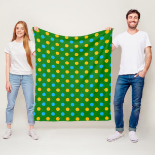 Grün Gelb Schwarz Punkte Design  Fleecedecke