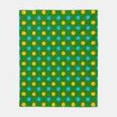 Grün Gelb Schwarz Punkte Design  Fleecedecke (Vorderseite)