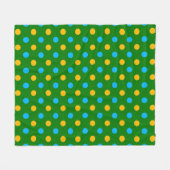 Grün Gelb Schwarz Punkte Design  Fleecedecke (Vorderseite (Horizontal))