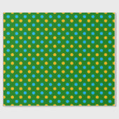 Grün Gelb Schwarz Punkte Design Geschenkpapier (Flach)