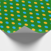 Grün Gelb Schwarz Punkte Design Geschenkpapier (Ecke)