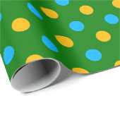 Grün Gelb Schwarz Punkte Design Geschenkpapier (Rolleneckpunkt)