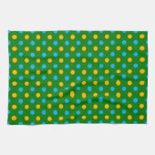 Grün Gelb Schwarz Punkte Design Geschirrtuch (Horizontal)