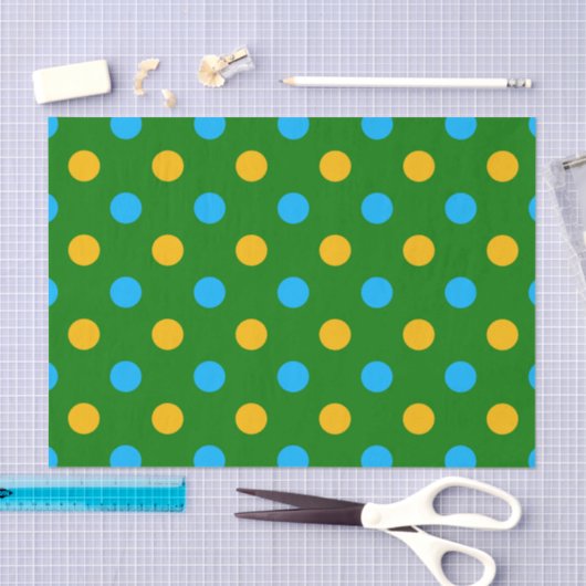 Grün Gelb Schwarz Punkte Design Seidenpapier (Handwerk)