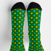 Grün Gelb Schwarz Punkte Design Socken (Oben)