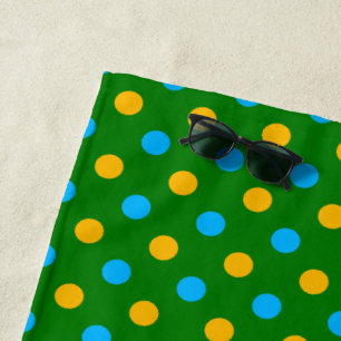 Grün Gelb Schwarz Punkte Design Strandtuch