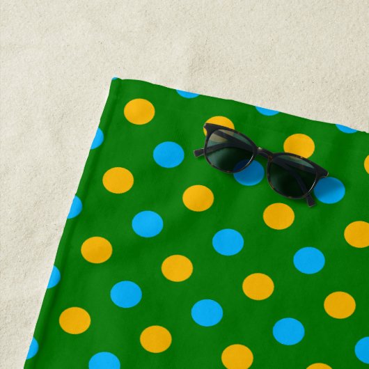 Grün Gelb Schwarz Punkte Design Strandtuch (Beispiel)