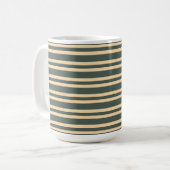 Grün Gelb Streifen Muster Kaffeetasse (Vorderseite Links)