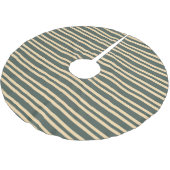 Grün Gelb Streifen Muster Polyester Weihnachtsbaumdecke (Schrägansicht)