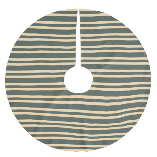 Grün Gelb Streifen Muster Polyester Weihnachtsbaumdecke (Vorderseite)