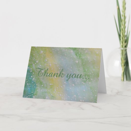 Grün, Gelb und Blau Dankeskarte (Vorderseite)