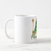 Grün-Gelb-Wasserfarben-Weihnachtsbaum Kaffeetasse (Links)
