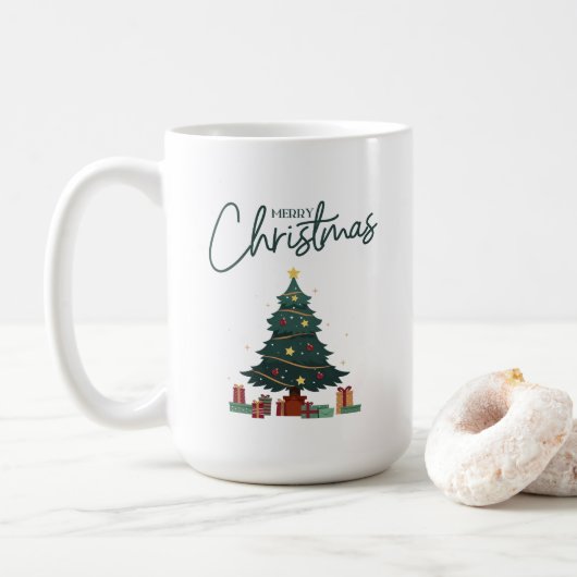 Grün-Gelb-Weihnachten Kaffeetasse (Mit Donut)