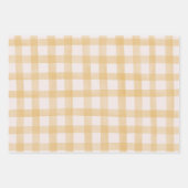 Grün Gelbe Aquarell-Gingham Geschenkpapier Set (Vorderseite)