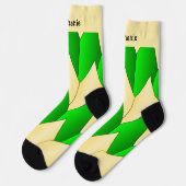 Grün gelbe Art Deco Design Socken (Linkes Detail)