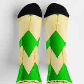 Grün gelbe Art Deco Design Socken (Oben)