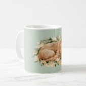 Grün Gelbe Blätter Fallen Schlafender Hund Kaffeetasse (Vorderseite Links)