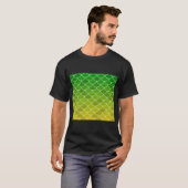 Grün Gelbe Fischschuppen T-Shirt (Vorne ganz)