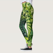 Grün Gelbe Fraktal-Kunst Leggings (Links)