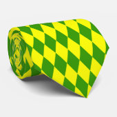 Grün Gelbe Harlekin-Kariermuster-Design  Krawatte (Gerollt)