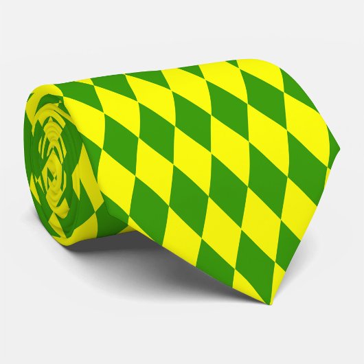 Grün Gelbe Harlekin-Kariermuster-Design  Krawatte