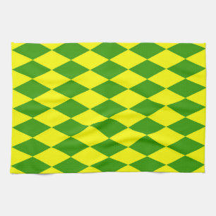 Grün Gelbe Harlekin Karo-Design Geschirrtuch
