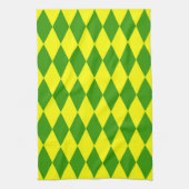 Grün Gelbe Harlekin Karo-Design Geschirrtuch (Vertikal)