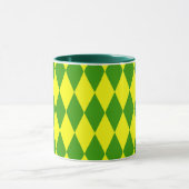 Grün Gelbe Harlekin Karo-Design Tasse (Zentrum)