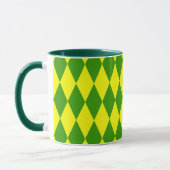 Grün Gelbe Harlekin Karo-Design Tasse (Links)