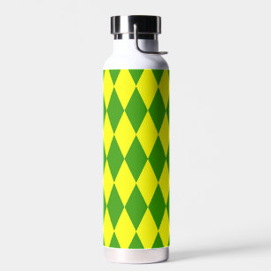 Grün Gelbe Harlekin Karo-Design  Trinkflasche