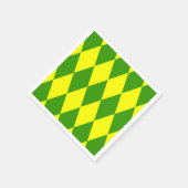 Grün Gelbe Harlekin-Karodesign Serviette (Ecke)