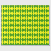 Grün Gelbe Harlekin-Karomuster  Geschenkpapier (Flach)