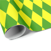 Grün Gelbe Harlekin-Karomuster  Geschenkpapier (Rolleneckpunkt)