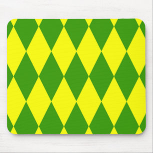 Grün Gelbe Harlekin-Karomuster Mousepad