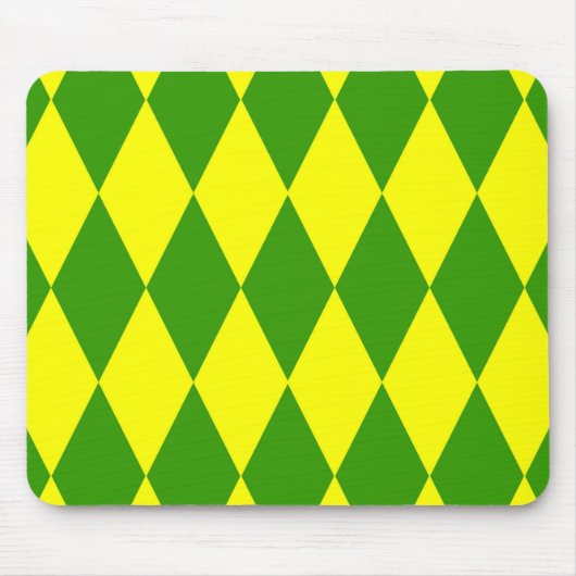 Grün Gelbe Harlekin-Karomuster Mousepad (Vorne)