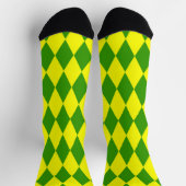 Grün Gelbe Harlekin-Karomuster Socken (Oben)