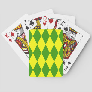 Grün Gelbe Harlekin-Karomuster Spielkarten