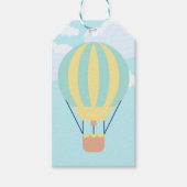 Grün-Gelbe Heißluftballon im Himmel Geschenkanhänger (Vorderseite)