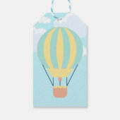 Grün-Gelbe Heißluftballon im Himmel Geschenkanhänger (Rückseite)