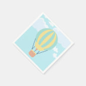 Grün-Gelbe Heißluftballon im Himmel Serviette (Ecke)